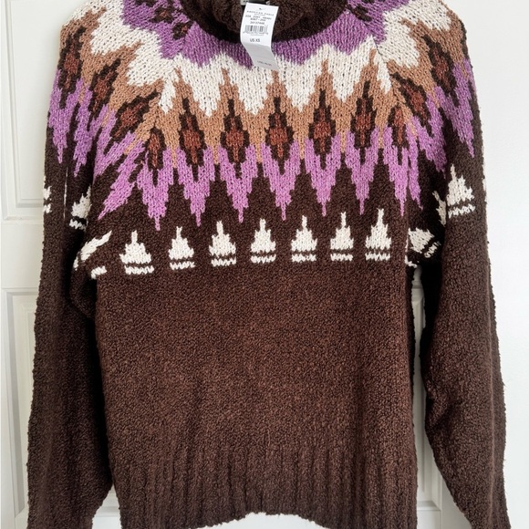 AE Fair Isle Mock Neck Sweater NWT  Size XS $50 - Picture 2 of 9